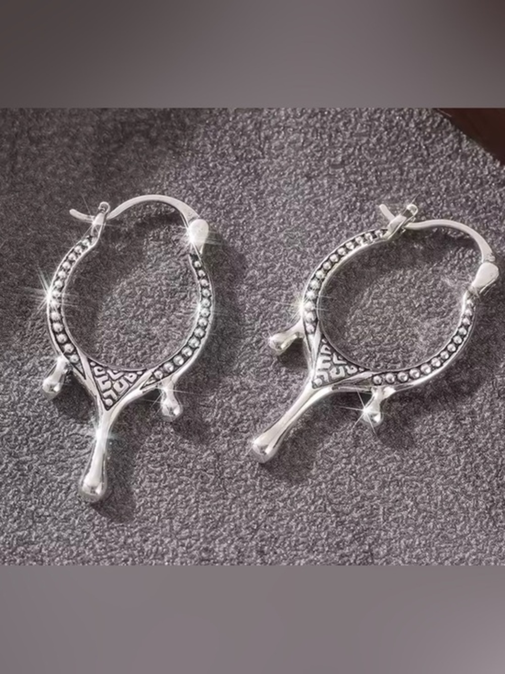 New .925 Silver Drip Hoops